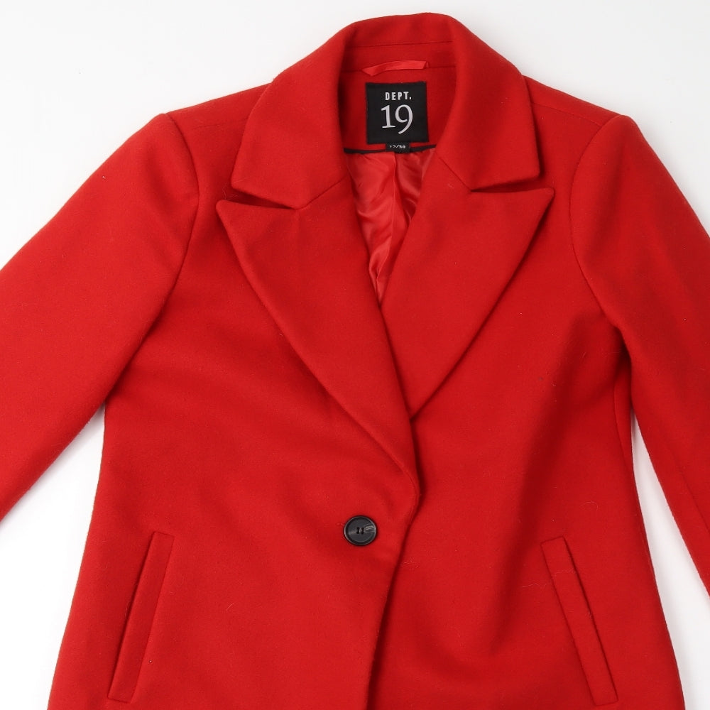 DEPT 19 Womens Red   Overcoat Coat Size 12