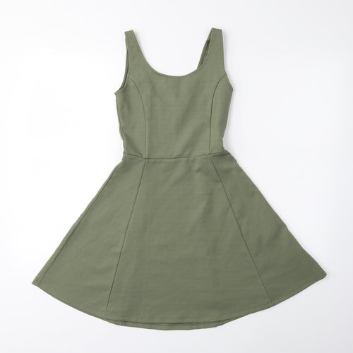 H&M  Womens Green   Fit & Flare  Size 6