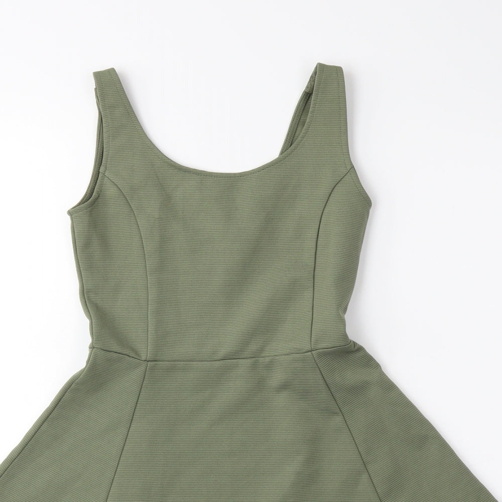 H&M  Womens Green   Fit & Flare  Size 6