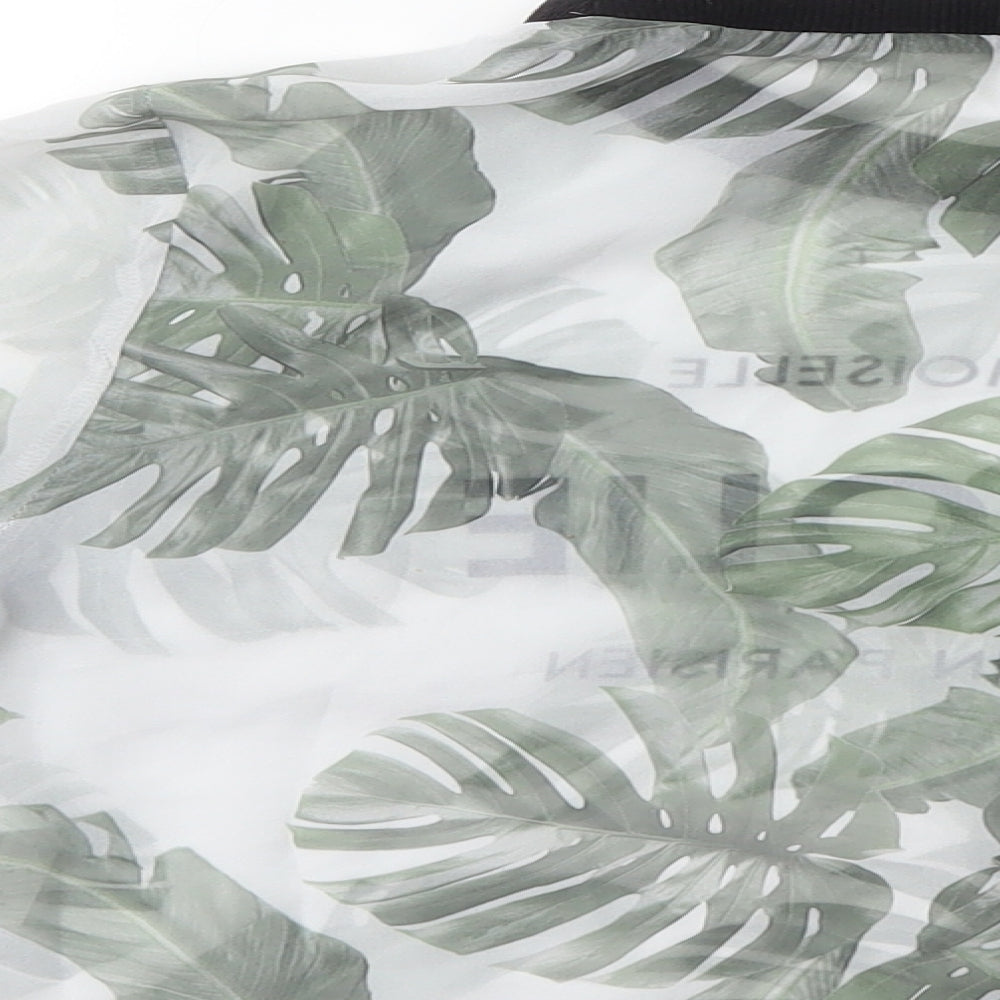 H&M Womens Green Floral  Basic T-Shirt Size 8