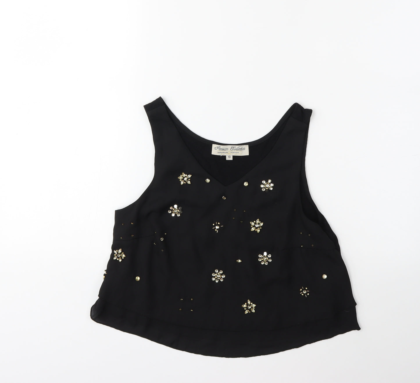 PARISIAN SIGNATURE Womens Black   Basic Tank Size 10