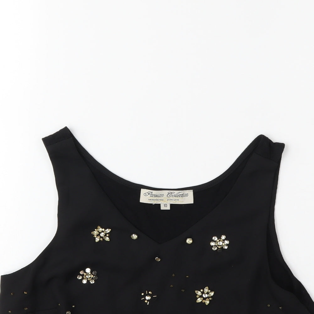 PARISIAN SIGNATURE Womens Black   Basic Tank Size 10