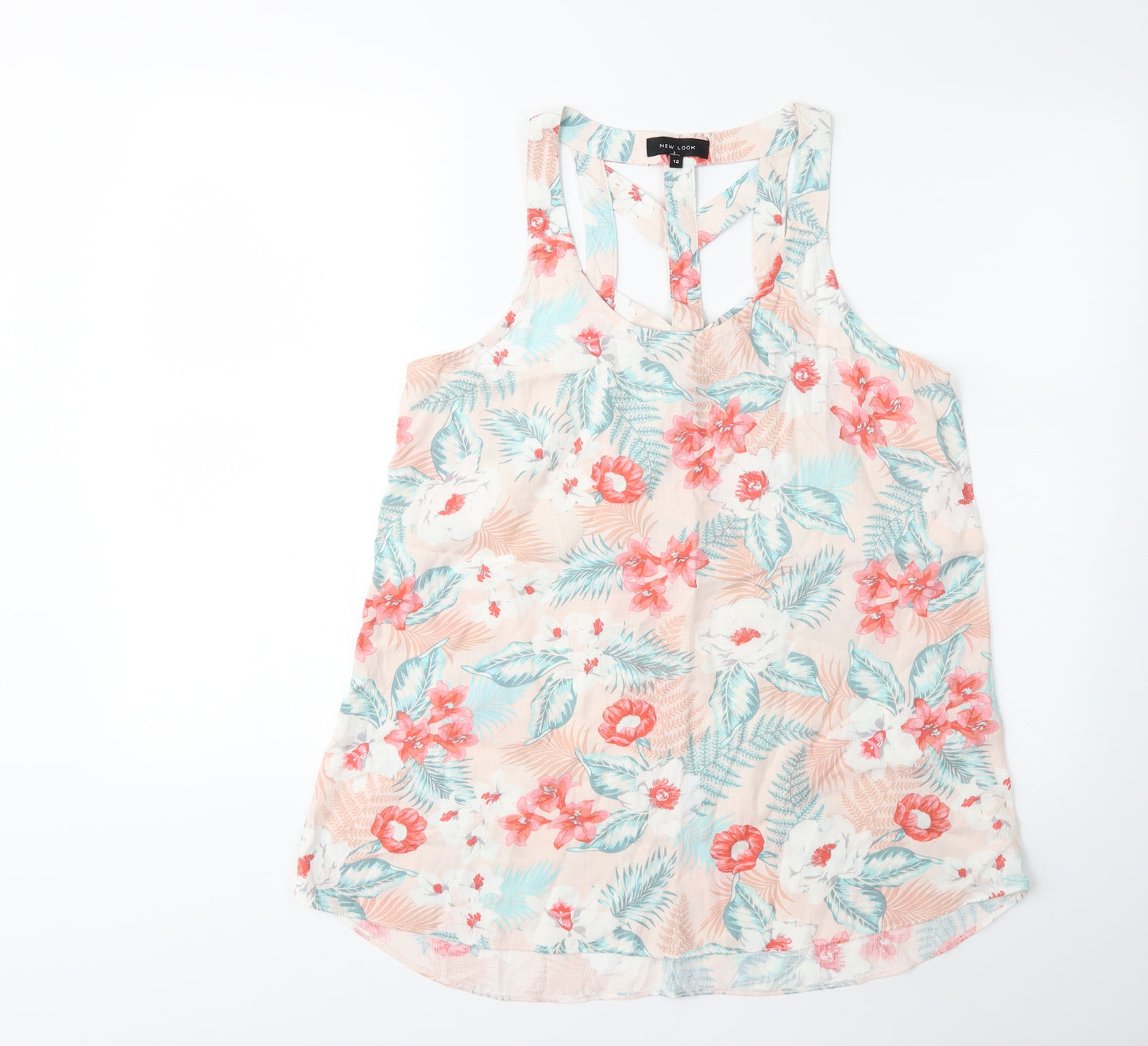 New Look Womens Pink Floral  Basic Tank Size 12