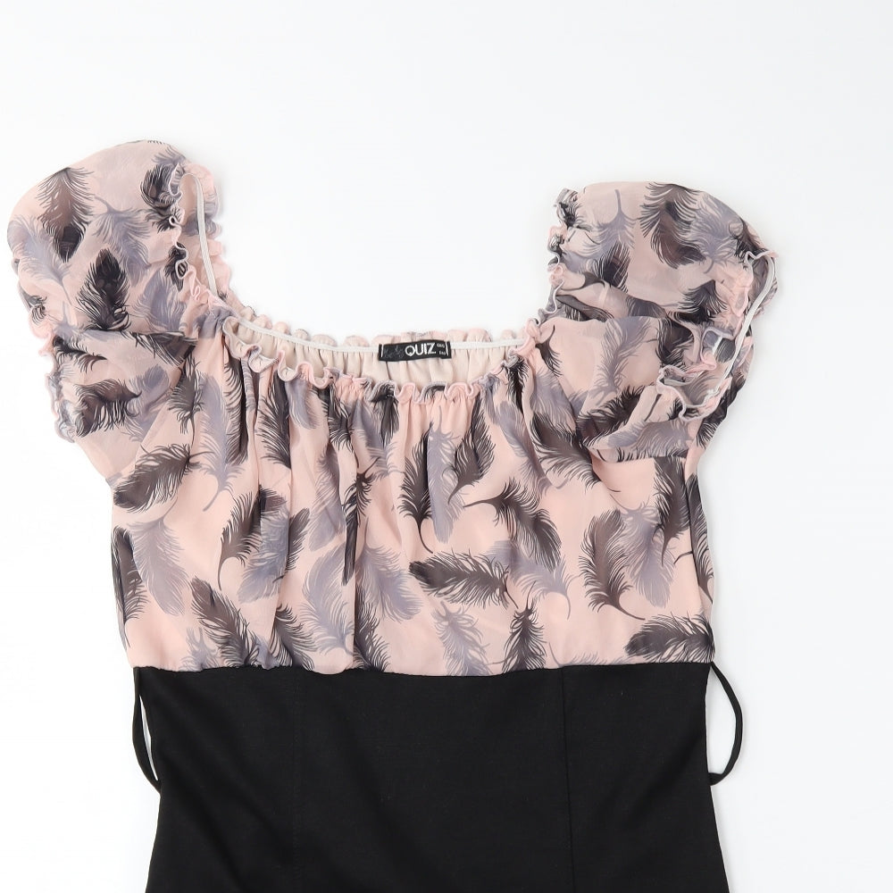 Quiz Womens Pink Floral  Bodycon  Size 12