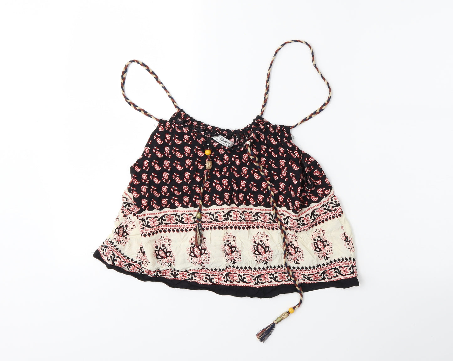 Preworn Womens Black Floral  Basic Blouse Size S