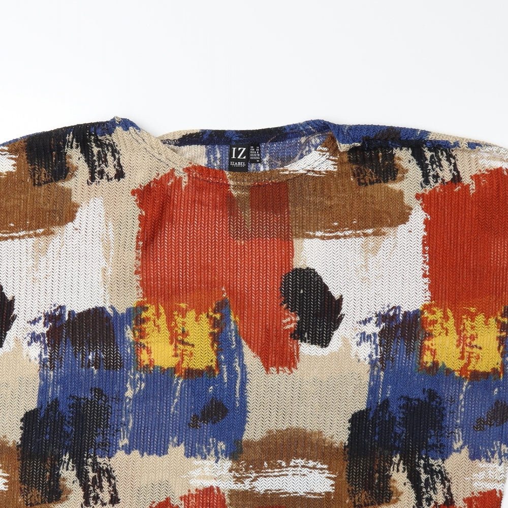 Izabel Womens Beige   Basic T-Shirt Size 10