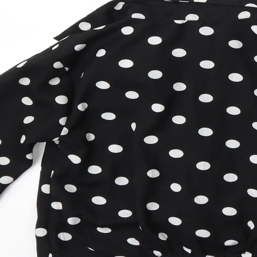 George Girls Black Polka Dot  Basic Blouse Size 6-7 Years