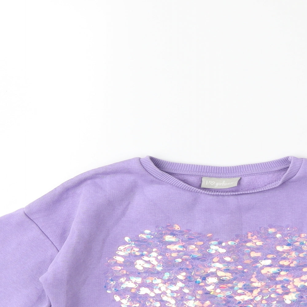 Matalan Girls Purple   Pullover Sweatshirt Size 7 Years