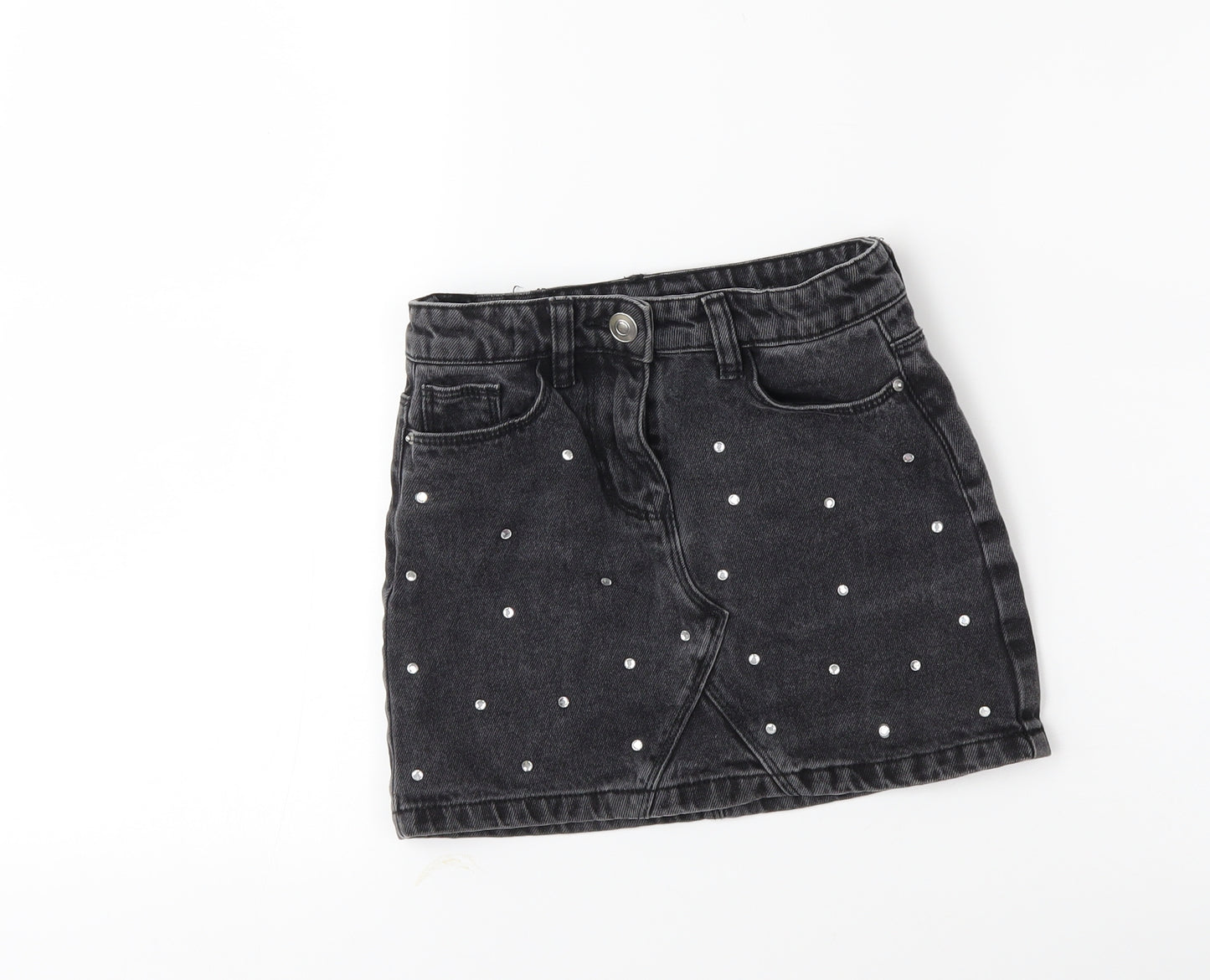 Matalan Girls Grey  Denim Mini Skirt Size 7 Years