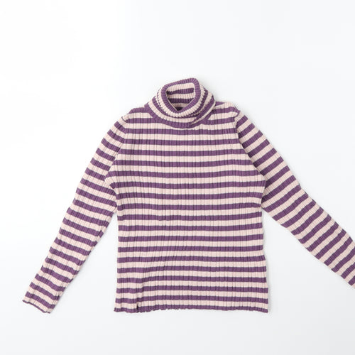 Nutmeg Girls Pink Striped Knit Pullover Jumper Size 7-8 Years