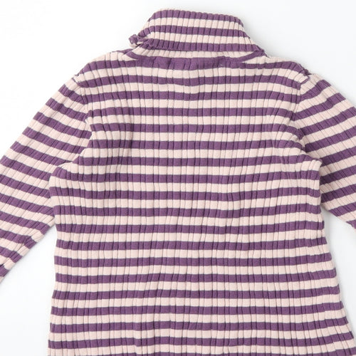 Nutmeg Girls Pink Striped Knit Pullover Jumper Size 7-8 Years