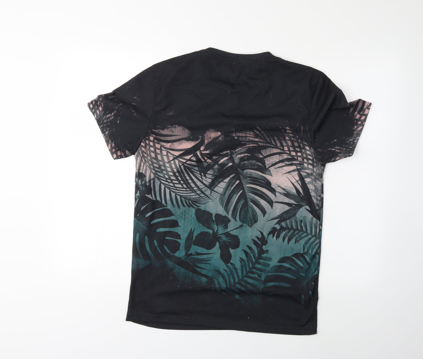 Topshop Mens Black Floral   T-Shirt Size S