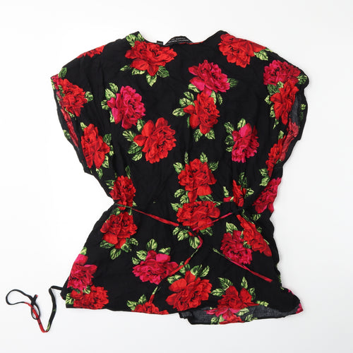 Dorothy Perkins Womens Black Floral  Basic Blouse Size 22