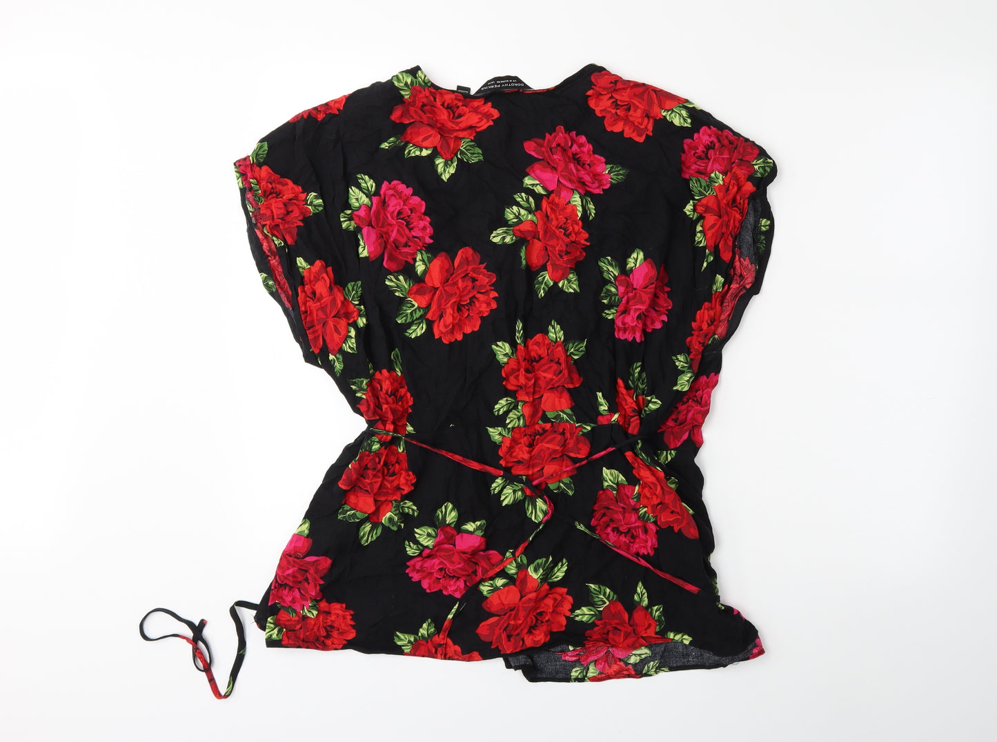 Dorothy Perkins Womens Black Floral  Basic Blouse Size 22