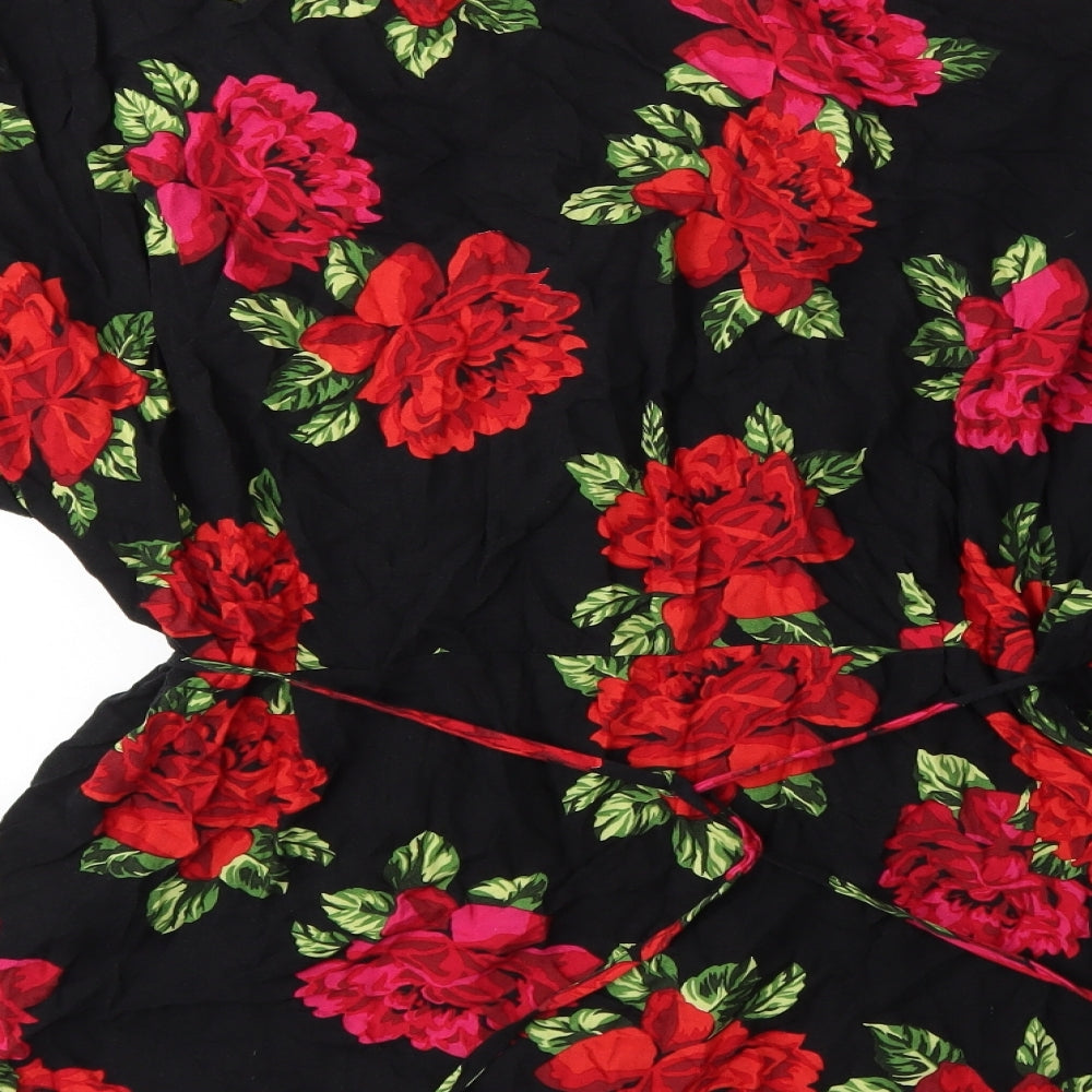 Dorothy Perkins Womens Black Floral  Basic Blouse Size 22