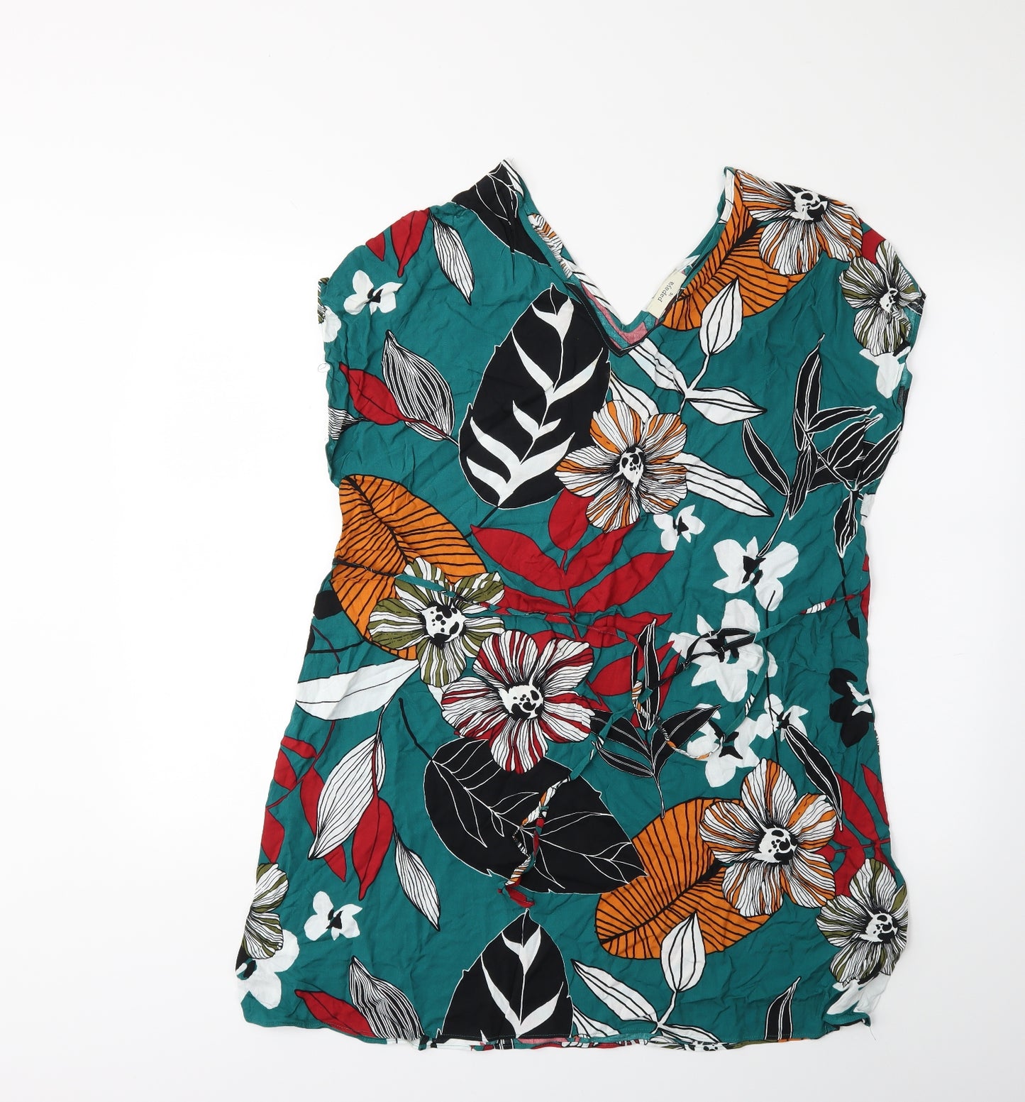 Papaya Womens Green Floral  Basic Tank Size 16