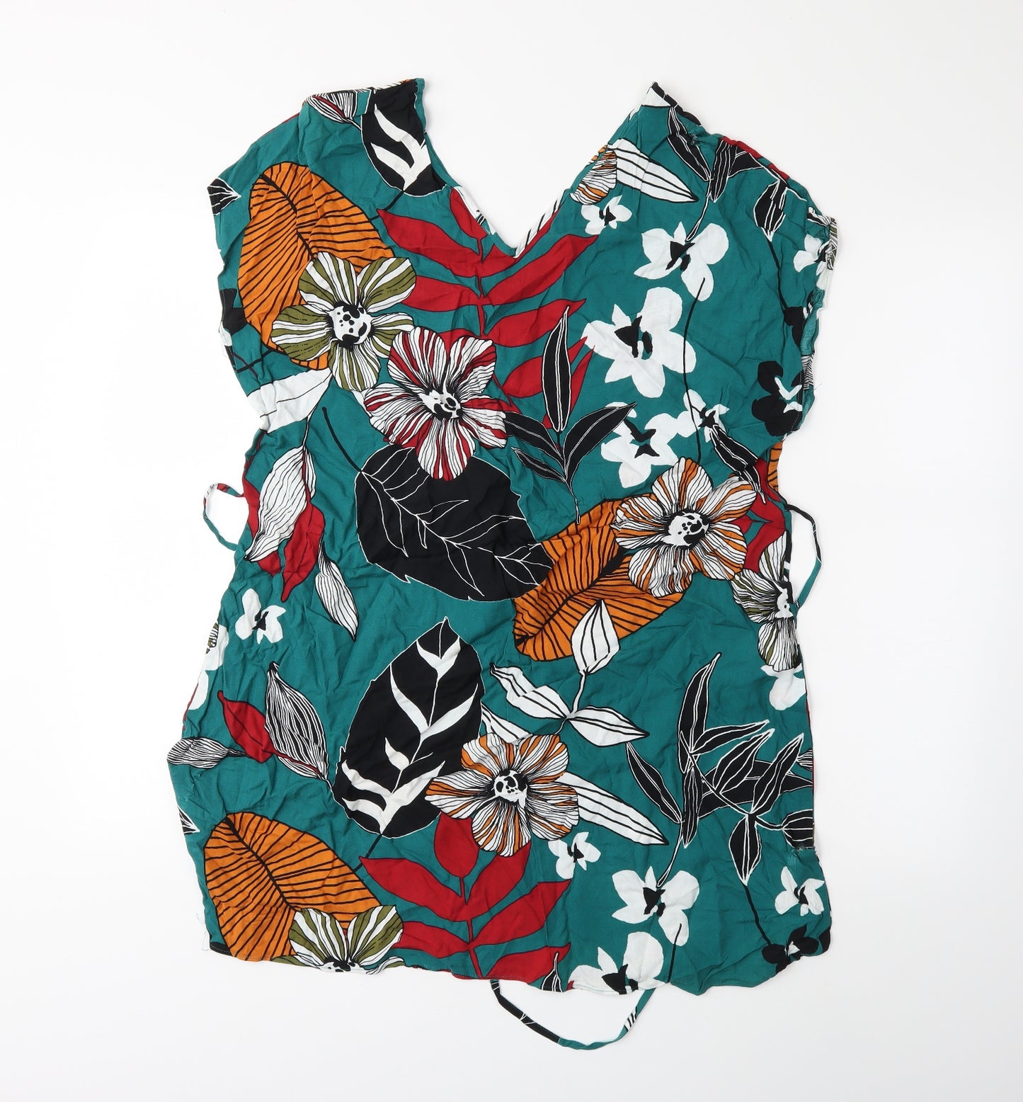 Papaya Womens Green Floral  Basic Tank Size 16