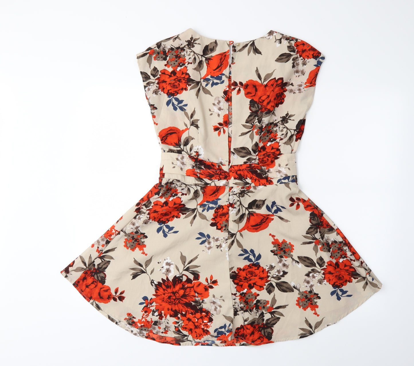 Exact Womens Beige Floral  Fit & Flare  Size S