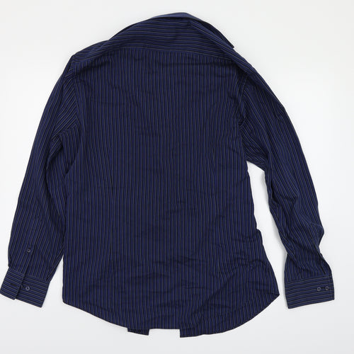 Debenhams Mens Blue Striped   Button-Up Size 16
