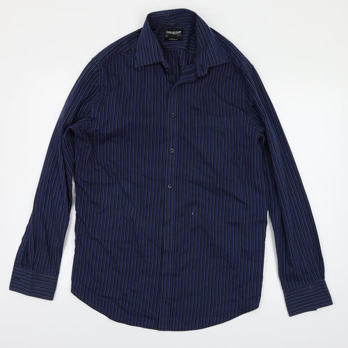 Debenhams Mens Blue Striped   Button-Up Size 16