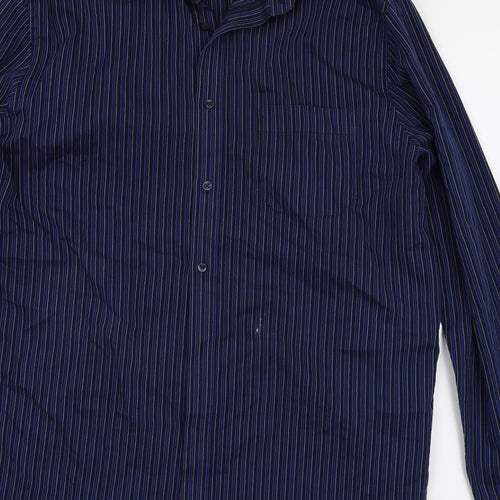 Debenhams Mens Blue Striped   Button-Up Size 16