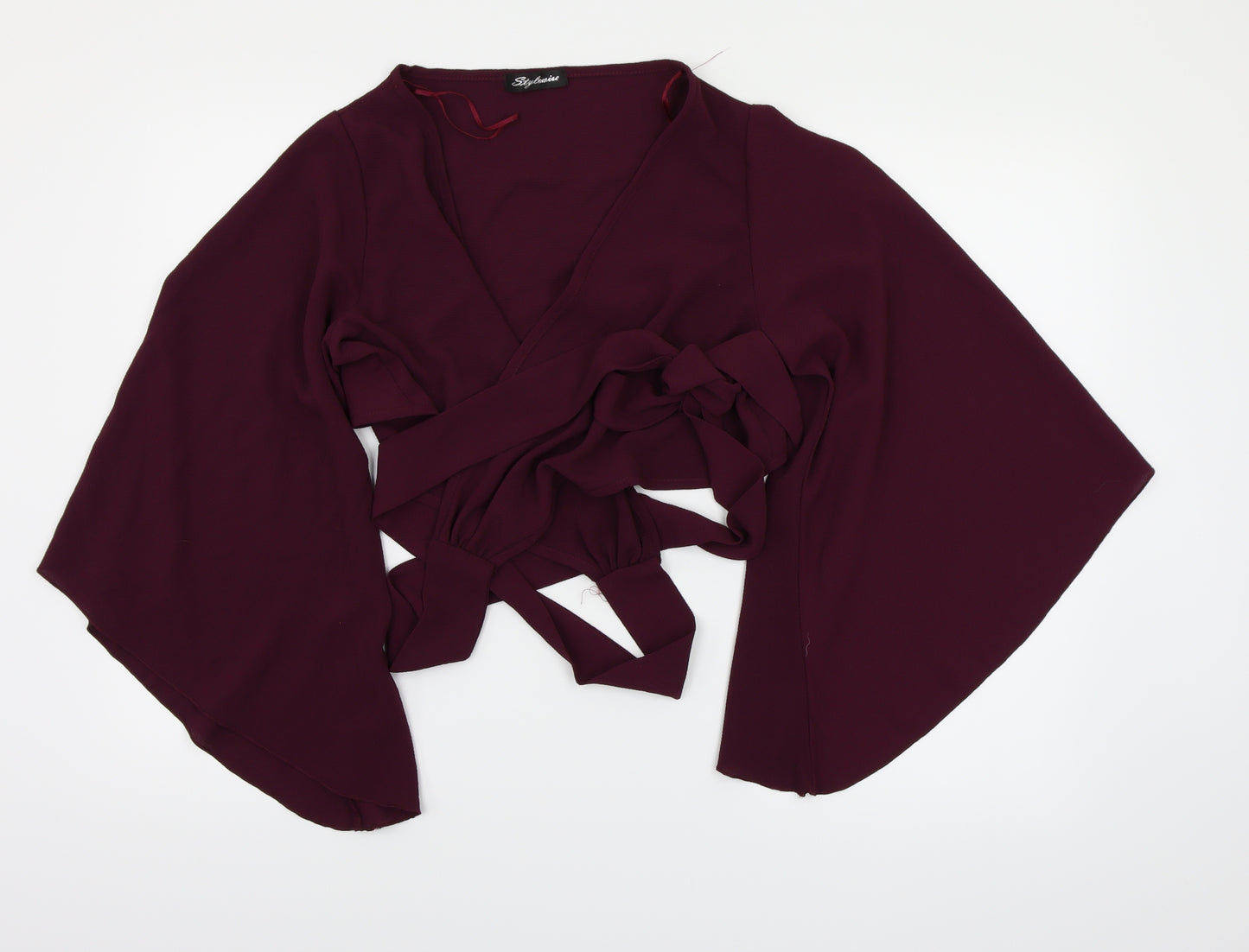Stylewise Womens Purple   Wrap Blouse Size 14