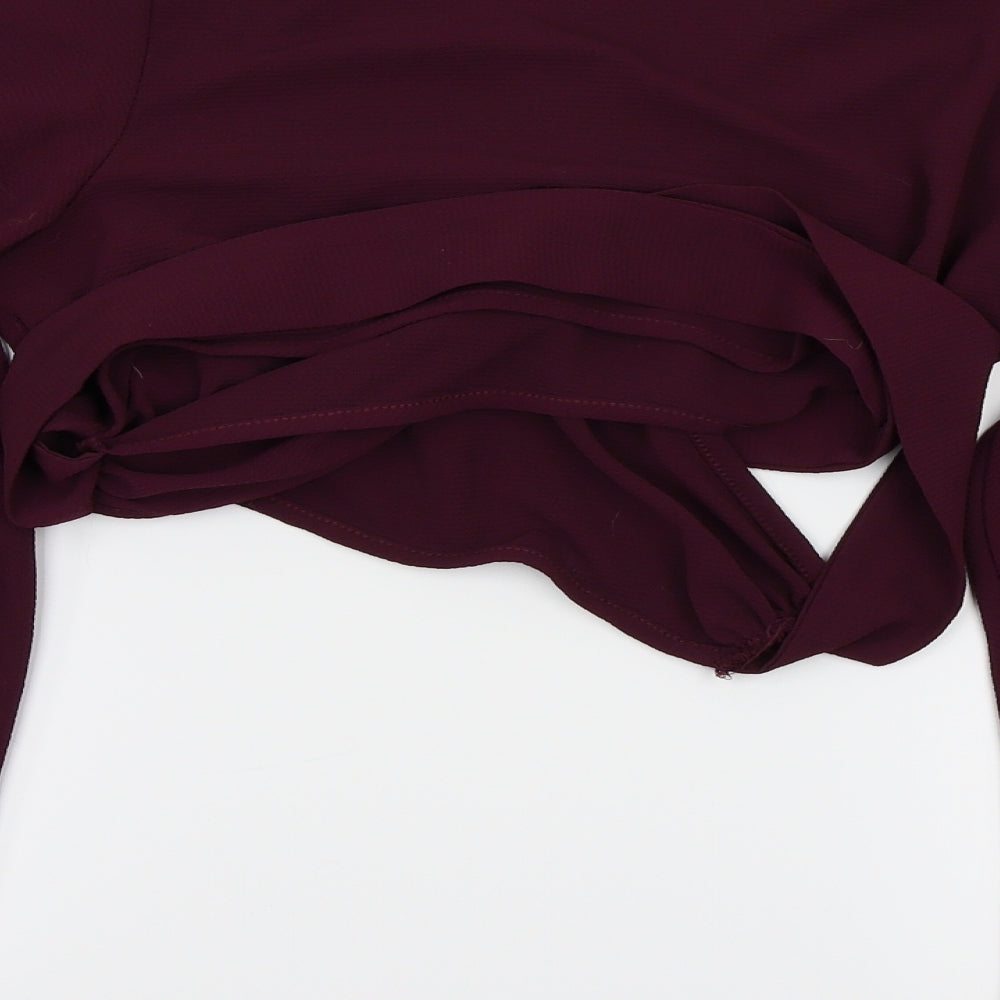 Stylewise Womens Purple   Wrap Blouse Size 14
