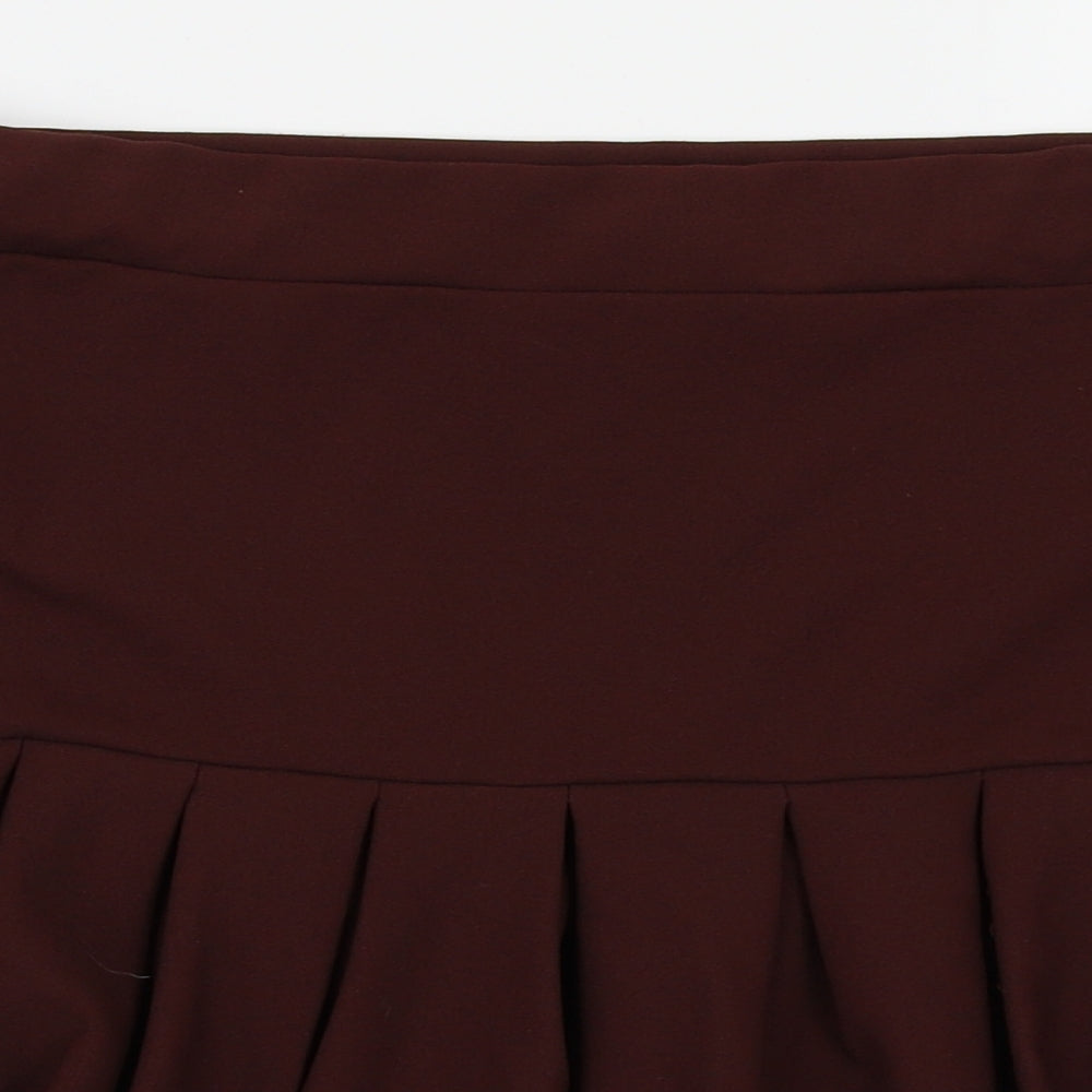 PRETTYLITTLETHING Womens Brown   Flare Skirt Size 12