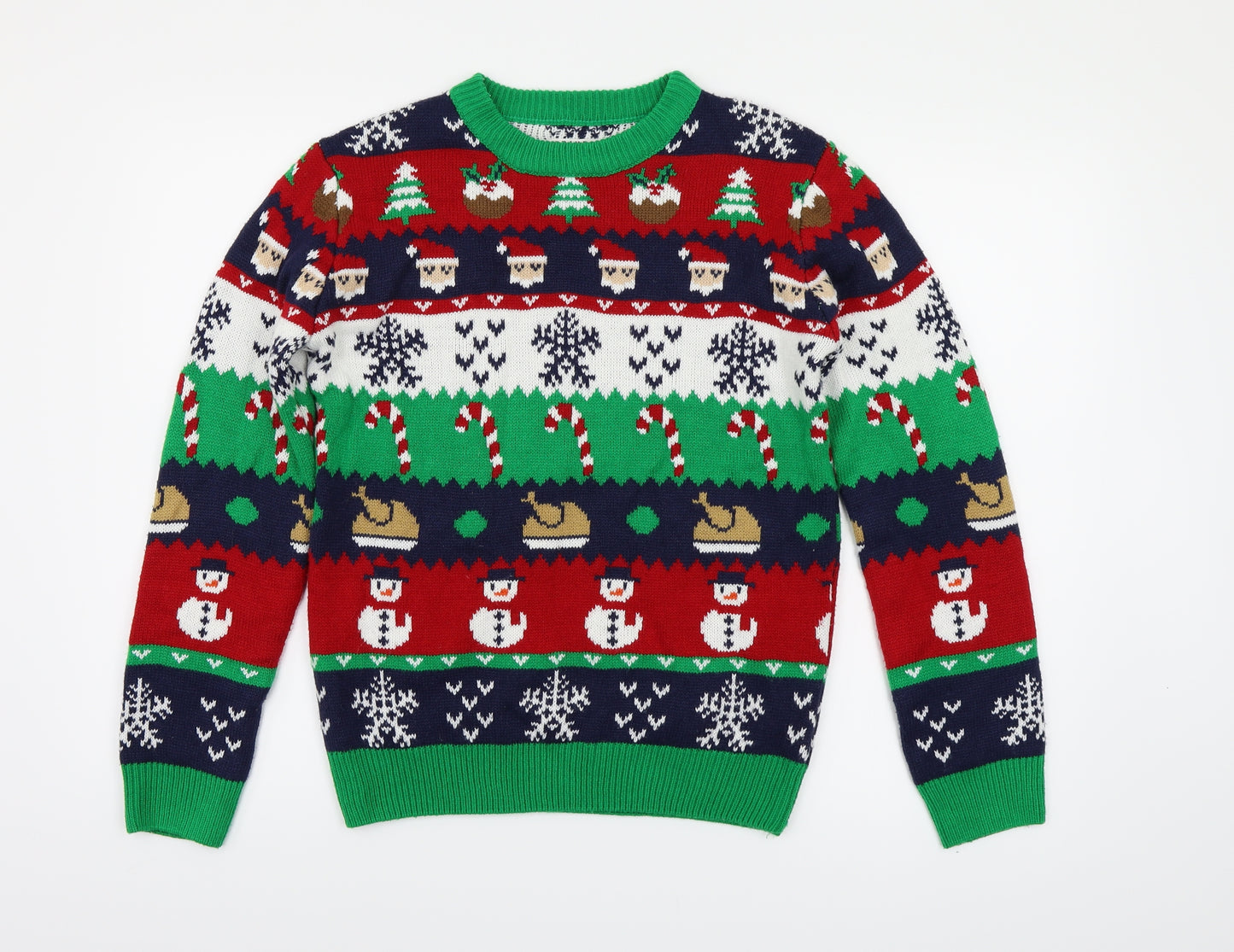 Matalan Boys Multicoloured Fair Isle Knit Pullover Jumper Size 13 Years  - Christmas