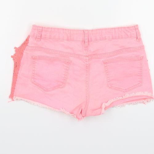 Denim & Co. Girls Pink Batik Denim Cut-Off Shorts Size 11-12 Years