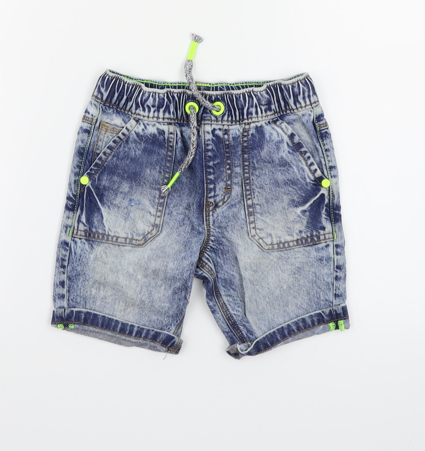 George Boys Blue  Denim Cargo Shorts Size 3-4 Years