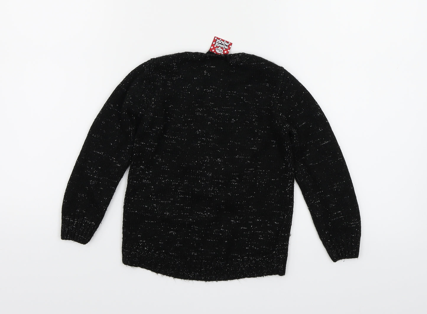 Disney Girls Black  Knit Pullover Jumper Size 3-4 Years  - Minnie mouse