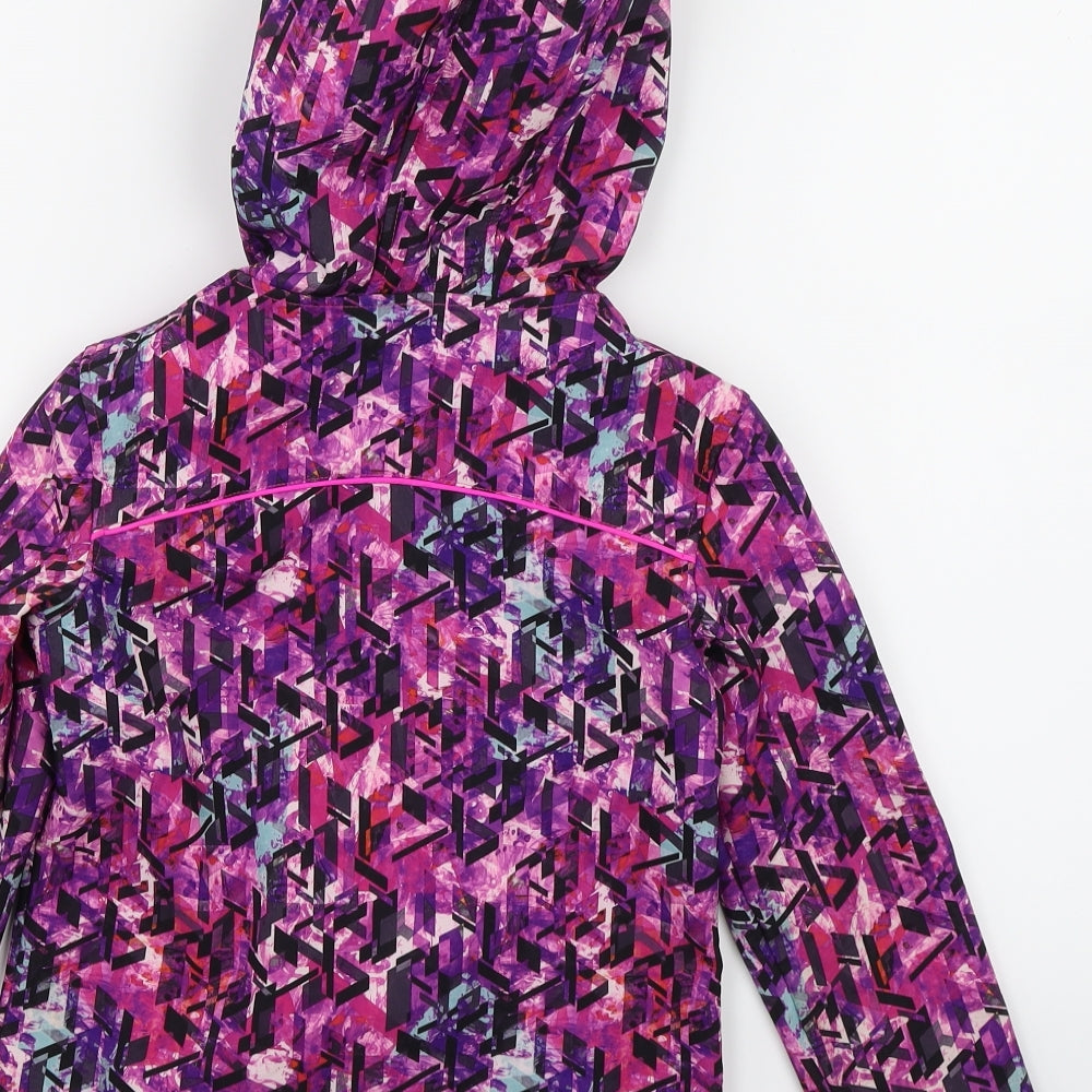 TU Girls Purple Geometric Softshell Anorak Jacket Size 7-8 Years