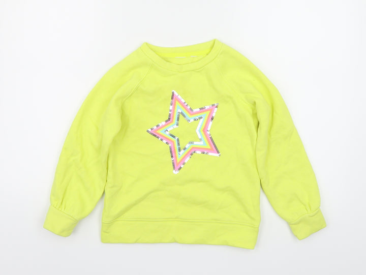 Preworn Girls Yellow   Pullover Sweatshirt Size S