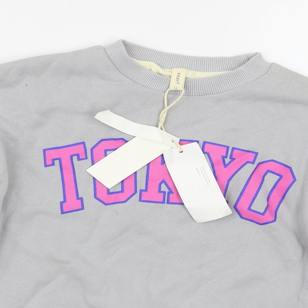 XXBY Girls Grey   Pullover Sweatshirt Size 11 Years