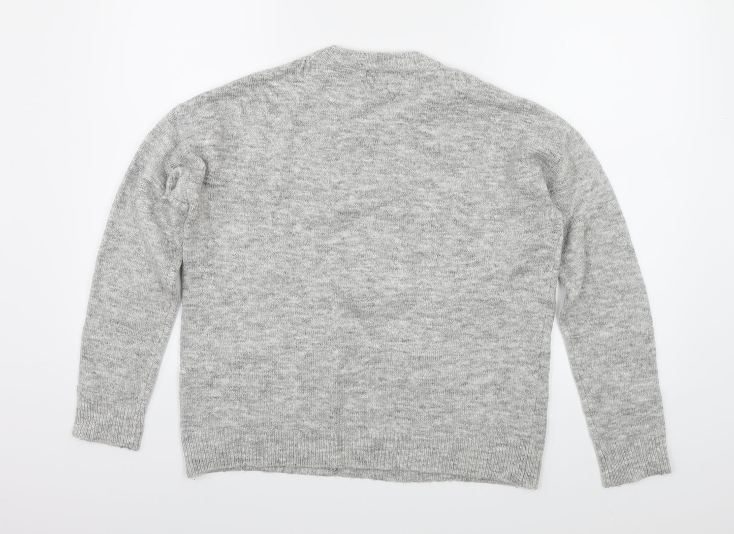 George Mens Grey Fair Isle Knit Pullover Jumper Size M  - Christmas