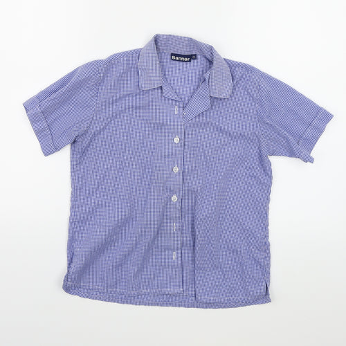 Banner Girls Black Check  Basic Button-Up Size 11-12 Years
