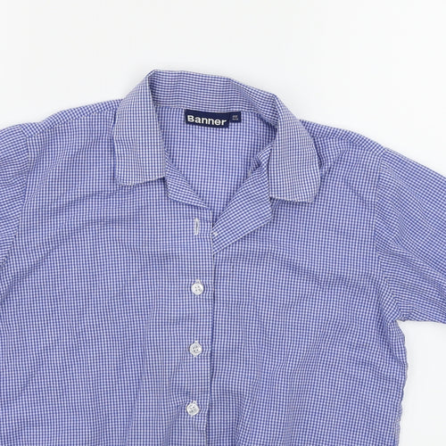 Banner Girls Black Check  Basic Button-Up Size 11-12 Years