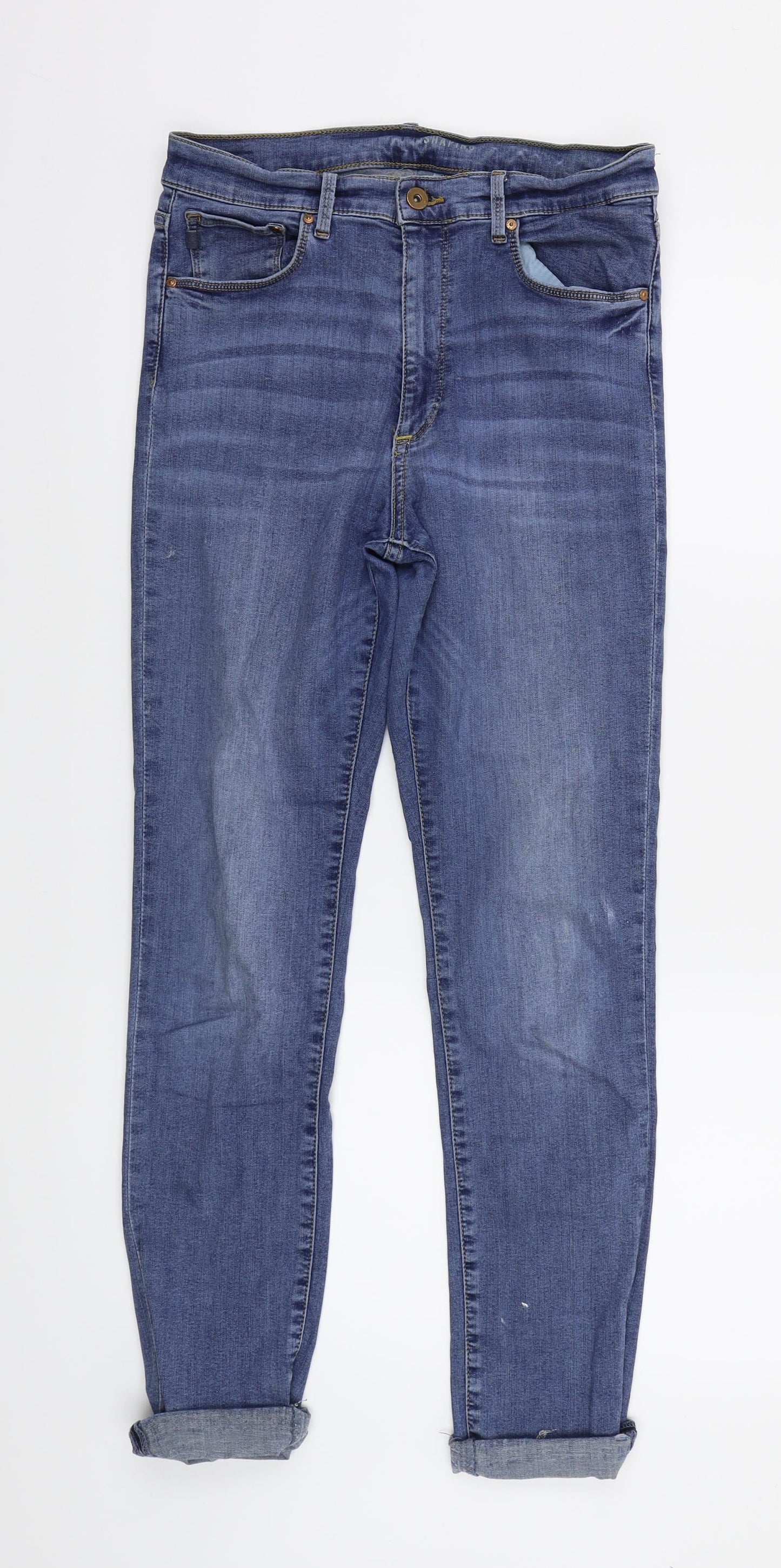 H&M Womens Blue  Denim Straight Jeans Size 32 in L27 in