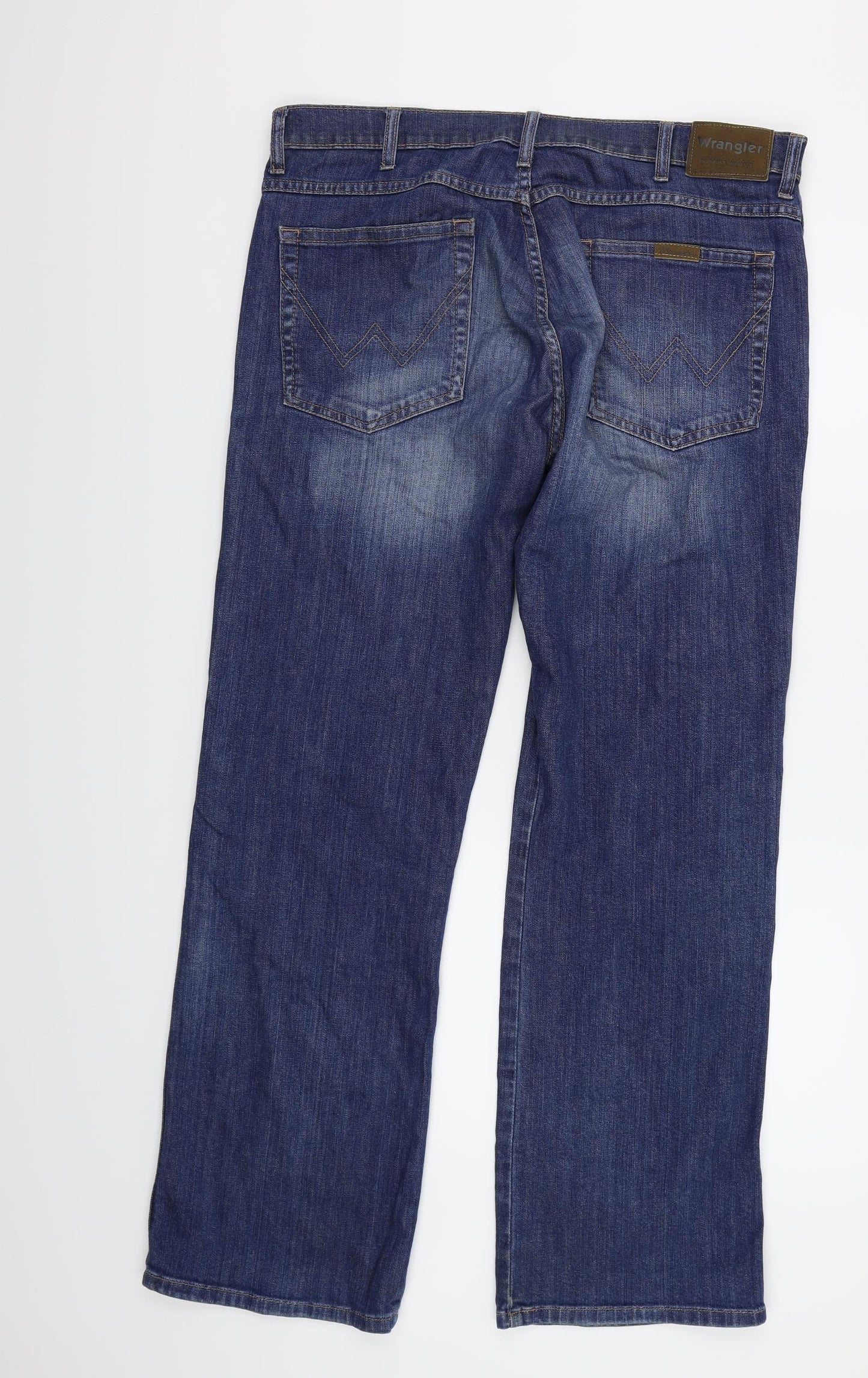 Wrangler Mens Blue  Denim Straight Jeans Size 36 in L32 in