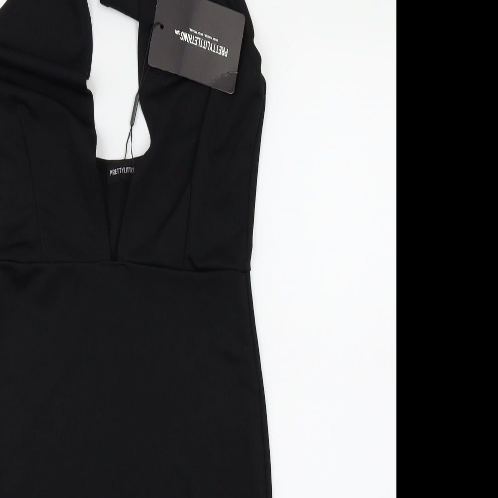 PRETTYLITTLETHING Womens Black   Sheath  Size 10