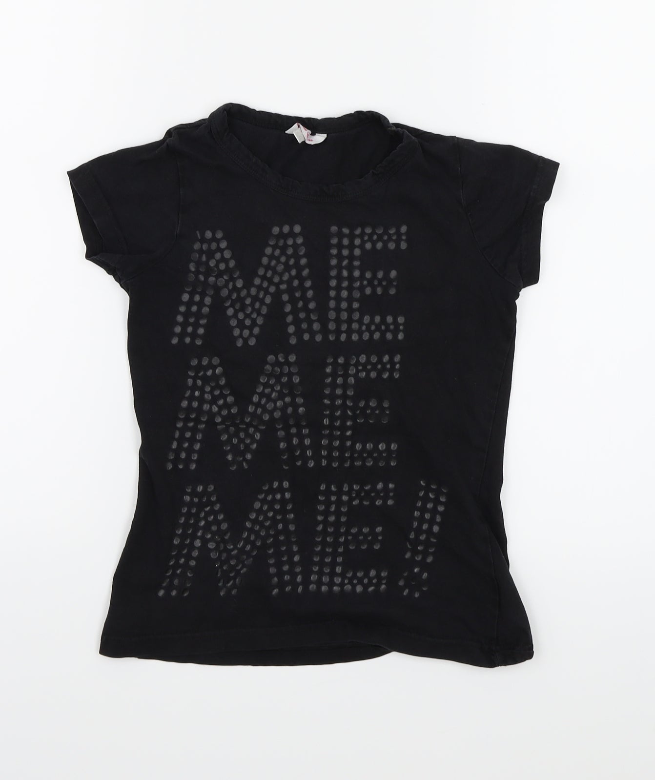 Miss E-vie Girls Black  Jersey Basic T-Shirt Size 9-10 Years