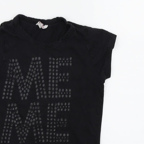 Miss E-vie Girls Black  Jersey Basic T-Shirt Size 9-10 Years