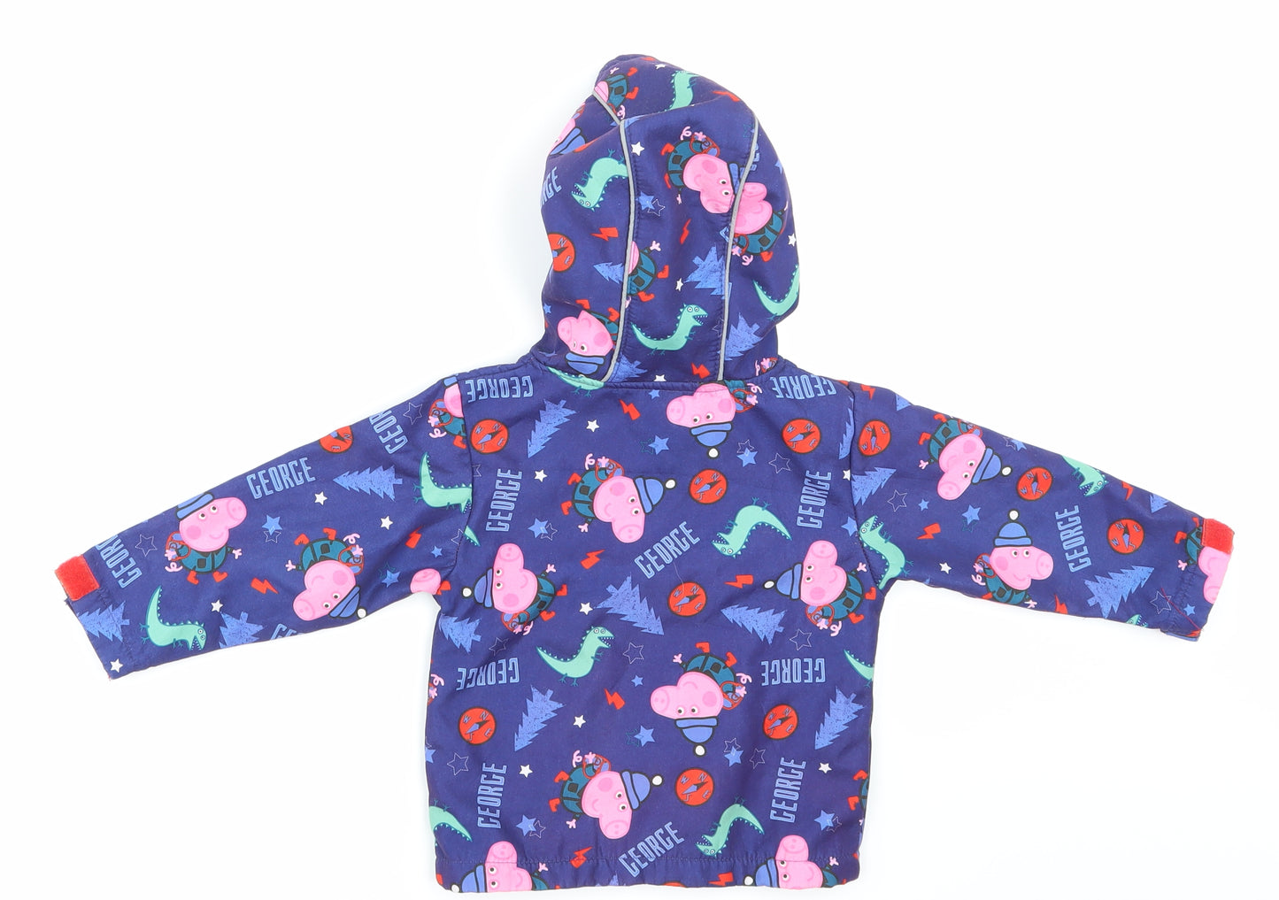 Pepper pig  Blue Animal Print  Jacket Coat Size 12-18 Months