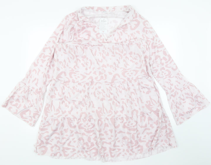 BM Womens Pink Basic Blouse Size XL