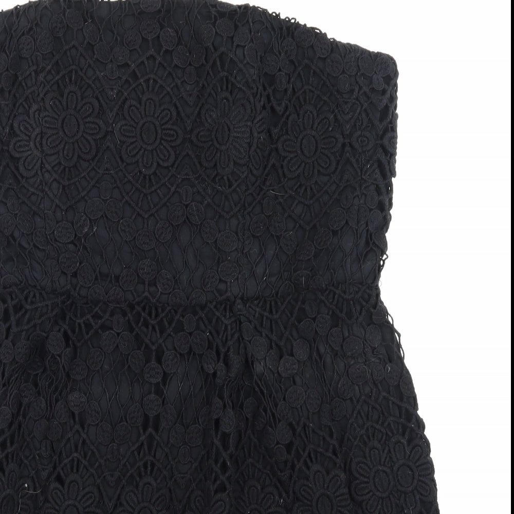 French Connection Womens Black  Lace Mini  Size 14