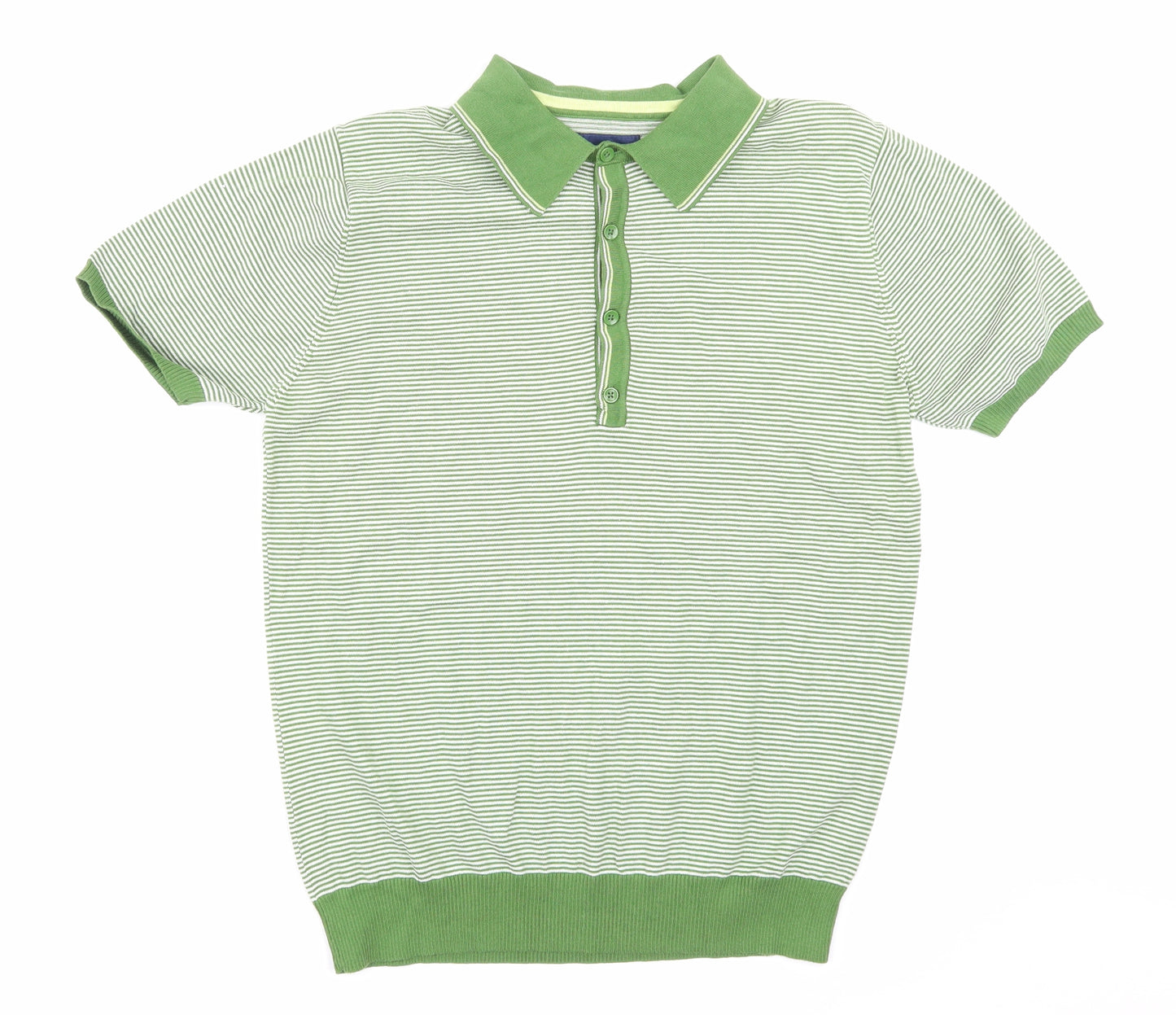NEXT Mens Green Striped   Button-Up Size M