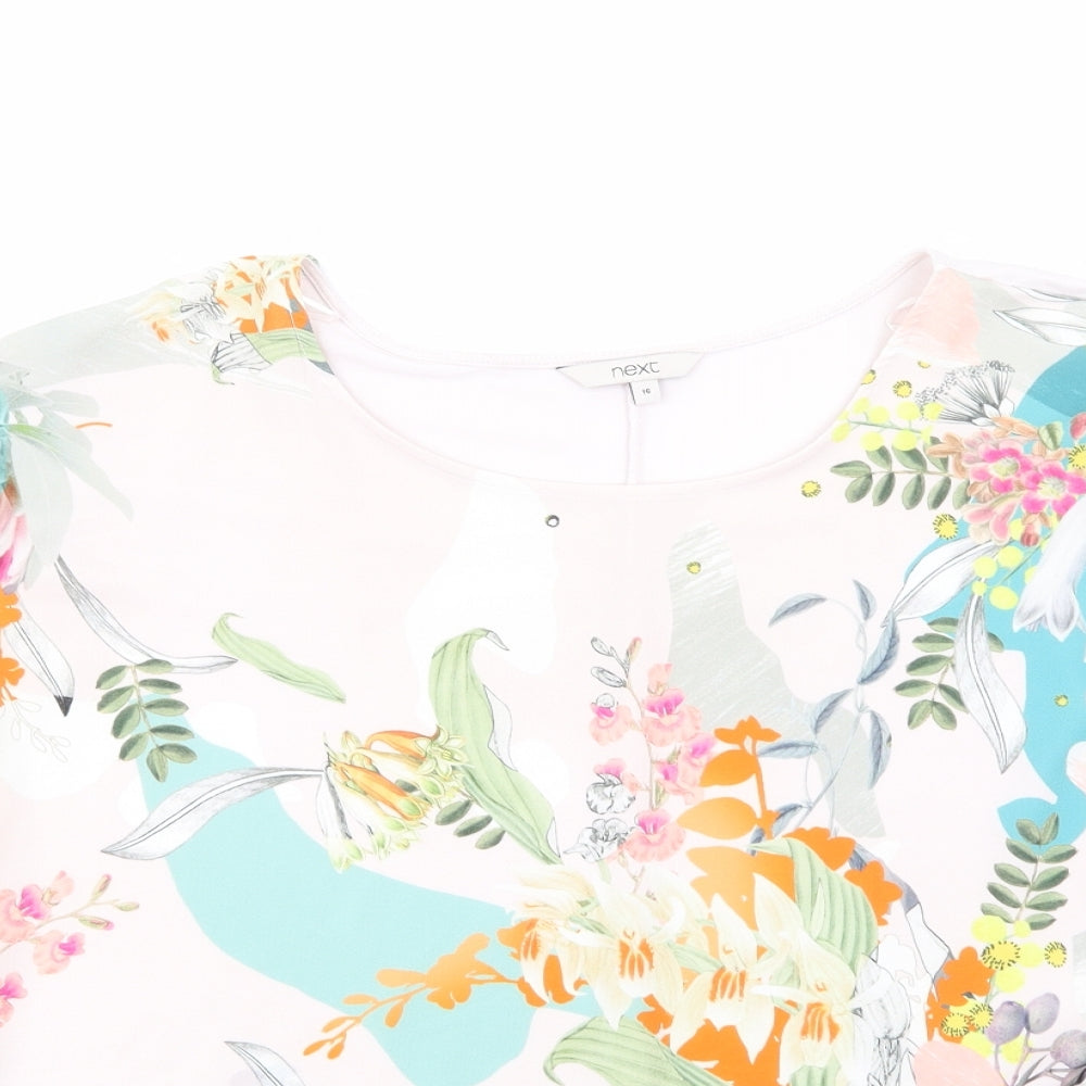 NEXT Womens Pink Floral  Basic T-Shirt Size 16