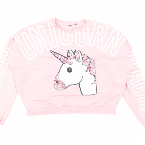 Primark Girls Pink   Pullover Sweatshirt Size 10-11 Years