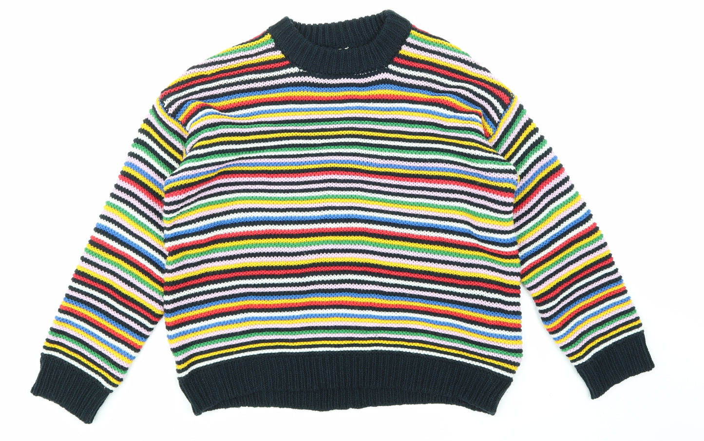 Apricot Womens Black Striped  Pullover Jumper Size 12